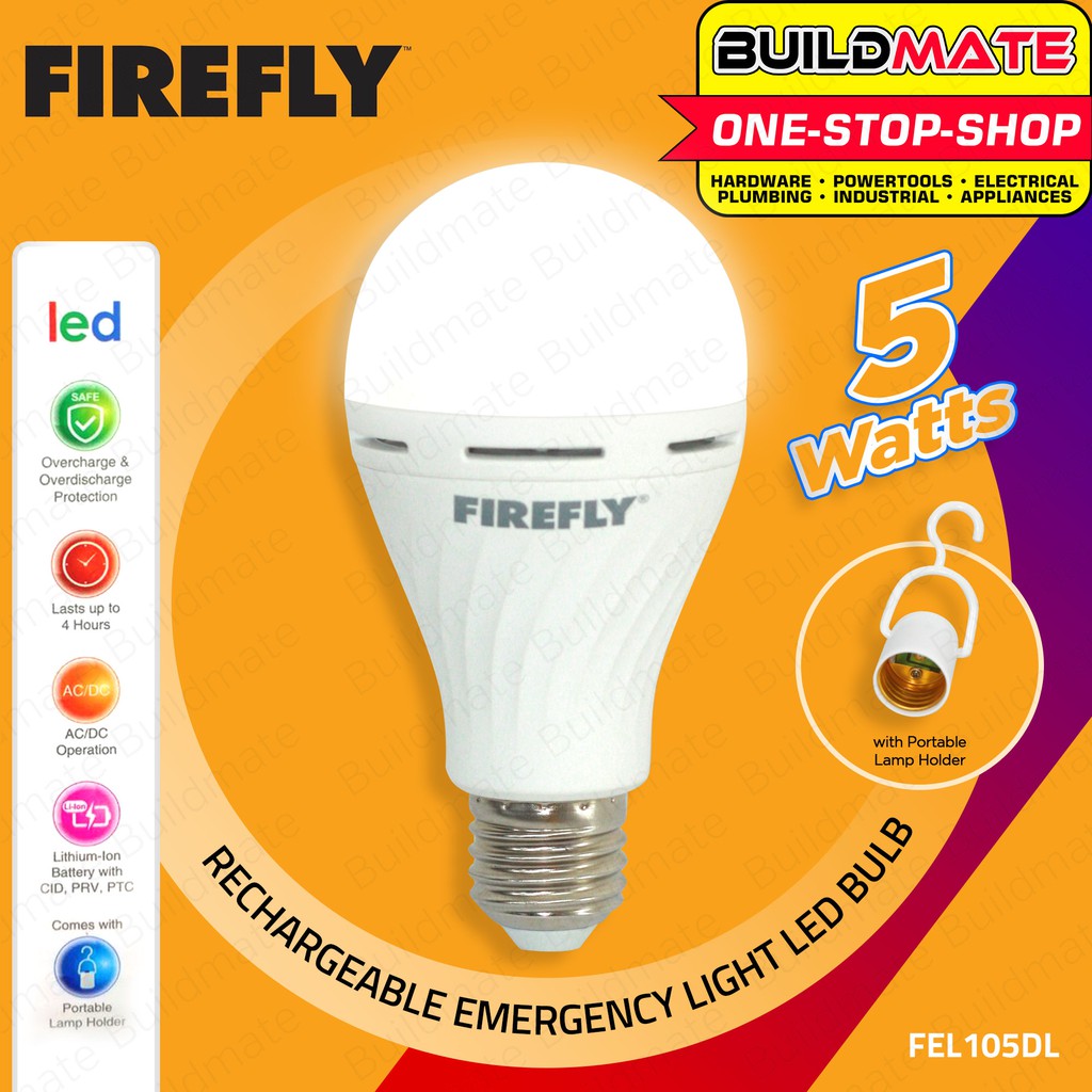 FIREFLY Rechargeable Emergency Light Led Bulb 5W FEL105DL
