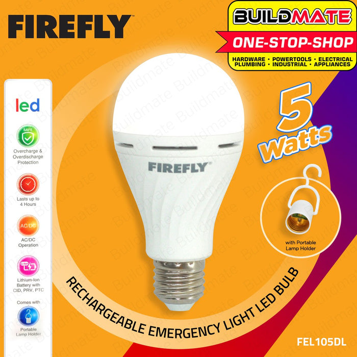 FIREFLY Rechargeable Emergency Light Led Bulb 5W FEL105DL •BUILDMATE•