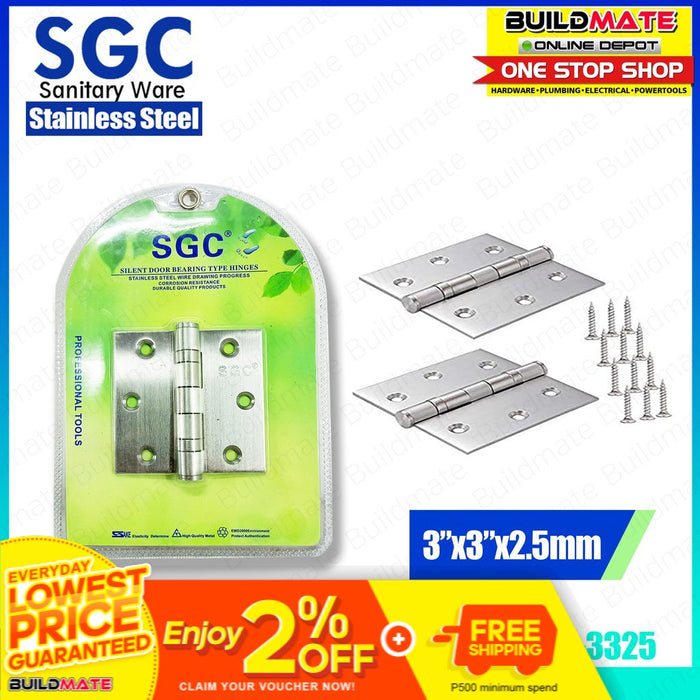 S.G.C. Stainless Steel Bearing Type Hinges SOLD IN PAIR •BUILDMATE•