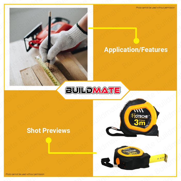 Hoteche Measuring Tapes Measure 3mx16mm HTC-280103 •BUILDMATE•