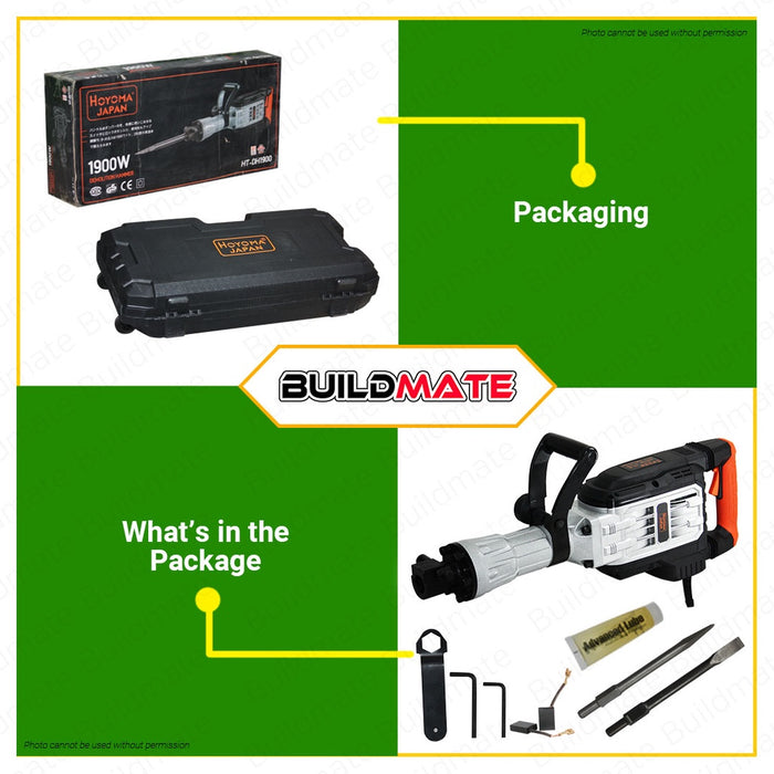HOYOMA JAPAN Electric Demolition Hammer 1900W HT-DH1900 HP 100% ORIGINAL / AUTHENTIC •BUILDMATE•