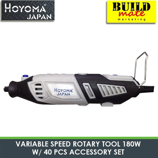 Hoyoma VARIABLE SPEED ROTARY TOOL 180WAND 40-PIECE ACCESSORY SET •BUILDMATE•