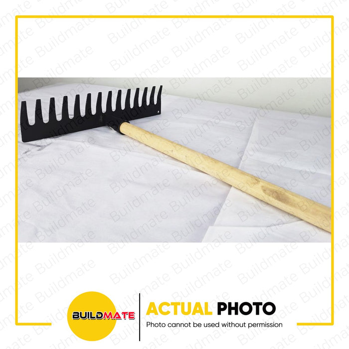 BUTTERFLY Garden Rake with Handle and Screw R104 (FLAT / BLACK) •BUILDMATE•