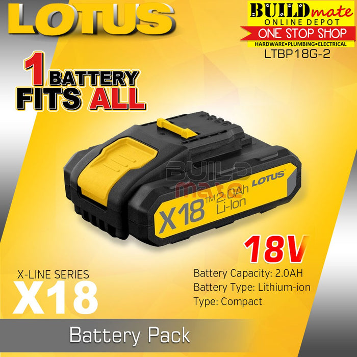 [BUNDLE] LOTUS X-LINE Cordless Vacuum Cleaner 18V LTGS18VLI + LTFC1800 + LTBP18G-2 •BUILDMATE• LCPT