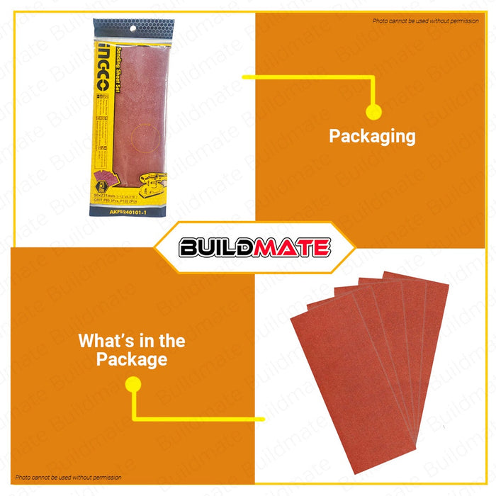 INGCO 5 PCS Finishing Sanding Sheet Set AKFS240101-1 for FS3208 •BUILDMATE• HT2