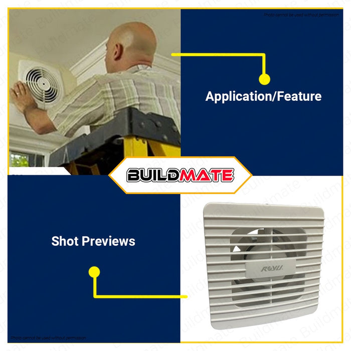 ROYU Wall Mounted Exhaust Fan 4" Fan Blade MINI REFW17/04W •BUILDMATE•