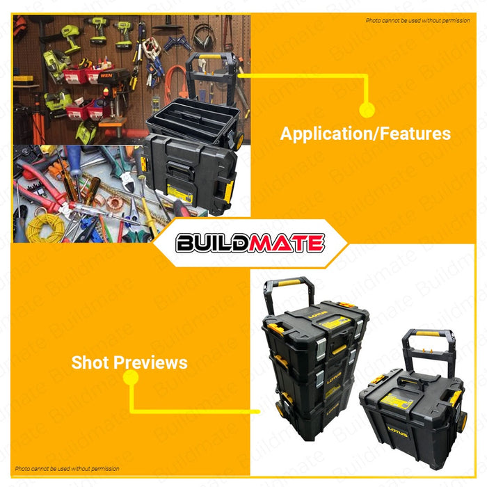 LOTUS X-Connect2 Modular MOBILE Bottom Tool Box Toolbox Organizer with 2x Wheels and Handle LT2XC300