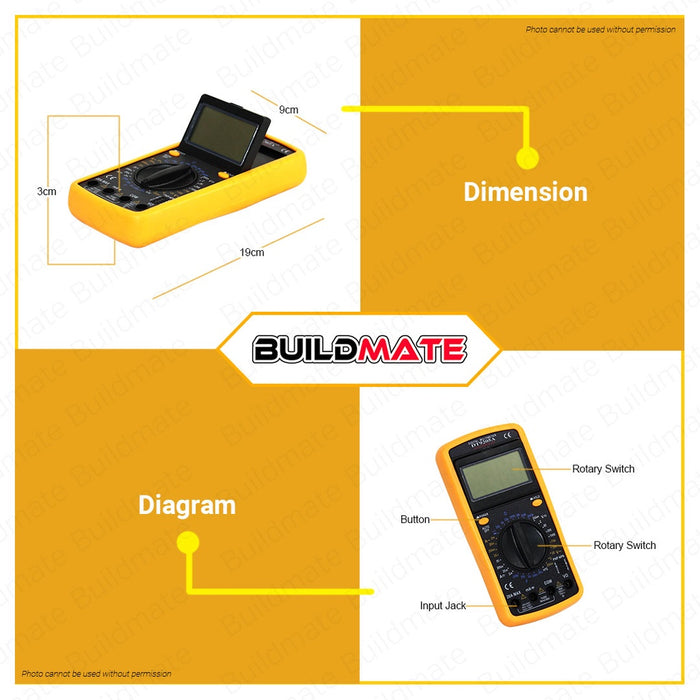 Hoteche Digital Multimeter Tester 1000V HTC-284802 100% ORIGINAL / AUTHENTIC •BUILDMATE•