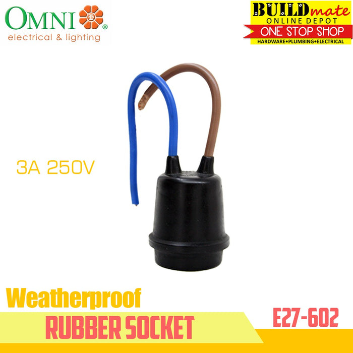 [WHOLESALE] (24PCS) OMNI Weatherproof Rubber Socket 3A 250V E27-602 •BUILDMATE•
