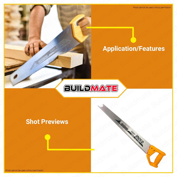 INGCO Hand Saw 16" 400mm HHAS48400 •BUILDMATE• HT2
