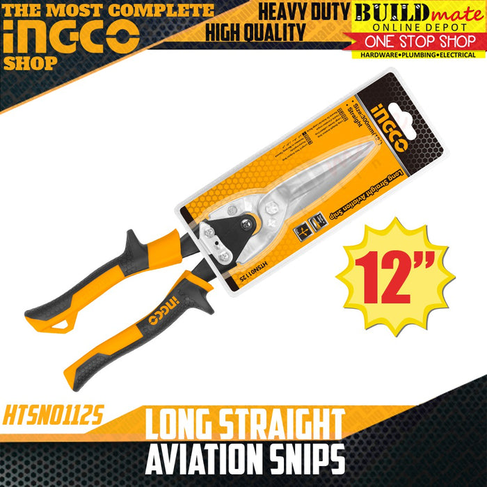 INGCO Long Straight Aviation Snip 12" HTSN0112S  •BUILDMATE• IHT
