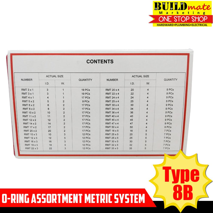 O-Ring Assortment Kit Metric System Type 8B