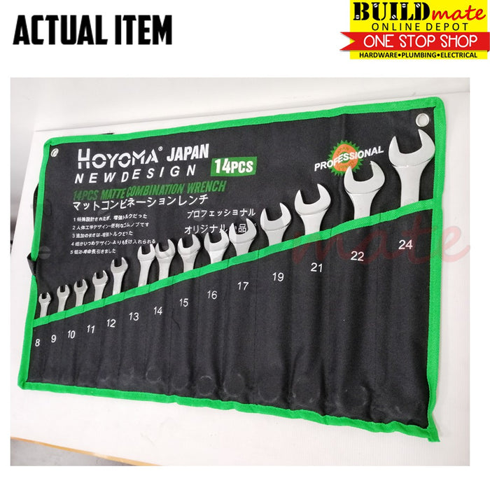 HOYOMA JAPAN Matte Combination Wrench 14PCS/SET High Quality Authentic •BUILDMATE• HYMHT