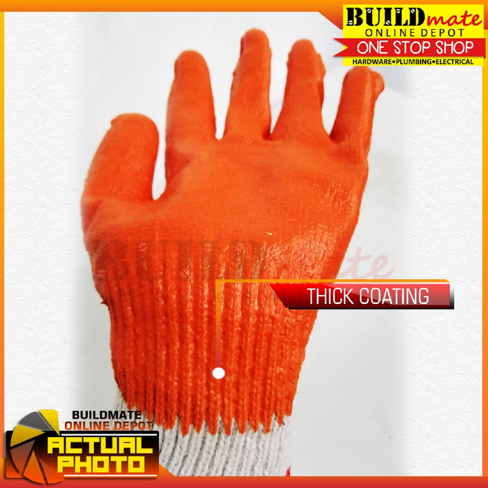 (12PCS) Rubber Gloves Thick work gloves heavy-duty latex gloves for construction and handling •BUILDMATE•