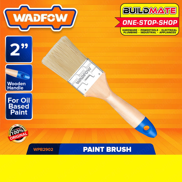 WADFOW Paint Brush For Oil-Based Paint 1" 1.5" & 2" Inch Wooden Handle SOLD PER PIECE •BUILDMATE WHT