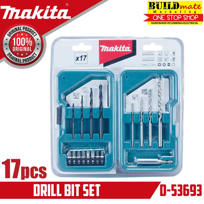 MAKITA Original Drill Bit 17PCS/SET W/Case D-53693 •BUILDMATE• 