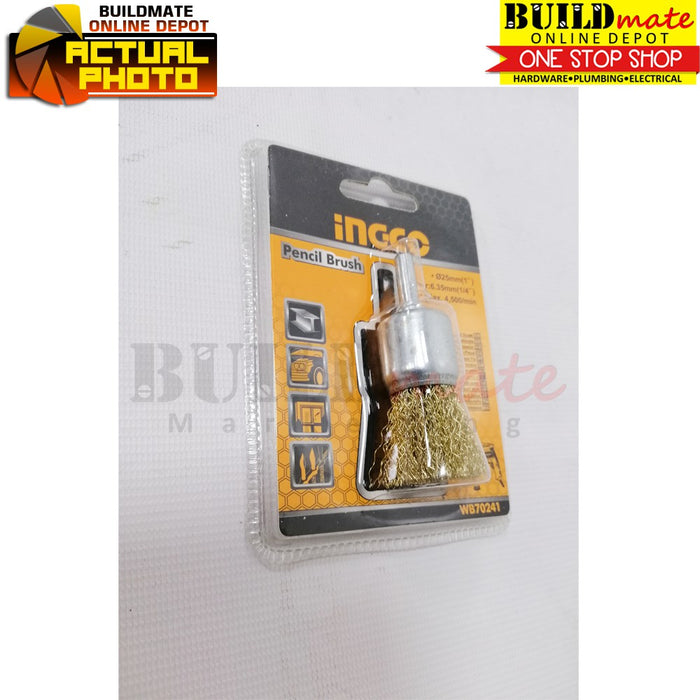INGCO End Pencil Brush for Drill Ø25mm WB70241 •BUILDMATE• IHT