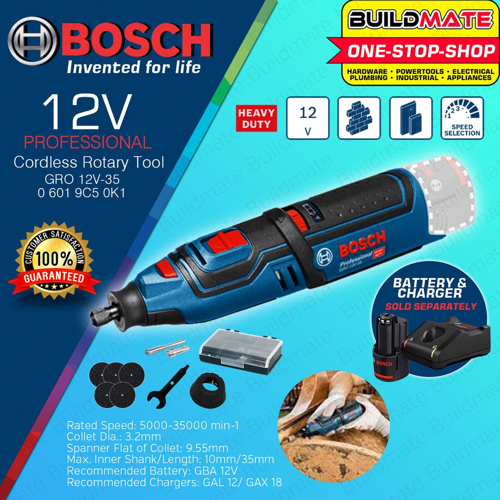 Bosch Professional Cordless Rotary Tool Grinder GRO12V-35 06019C50K1 —  Buildmate