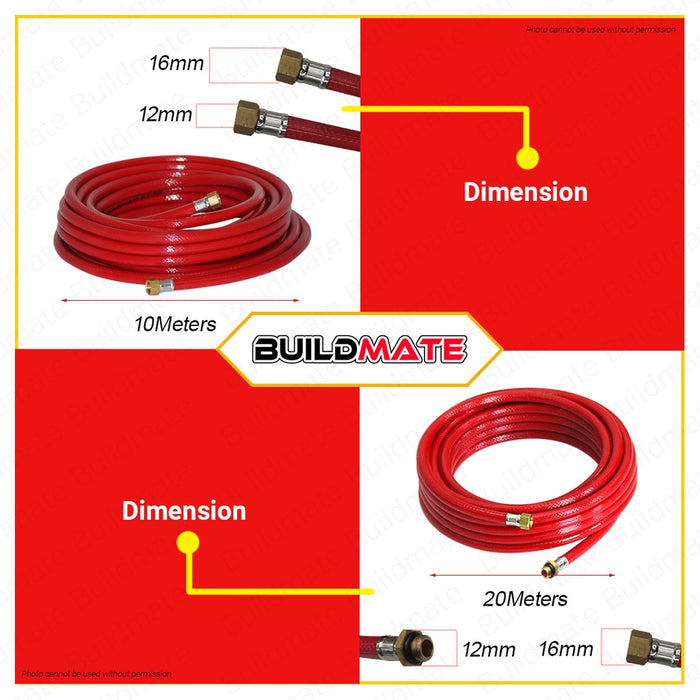 Butterfly Taiwan 10 & 20 Meters 300 PSI Heavy Duty Air Hose W/ Fittings SET 6.5mm AHF-6510 AHF-6520