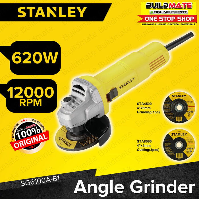 STANLEY Angle Grinder Kit 620W SG6100A-B1 •BUILDMATE• SPT