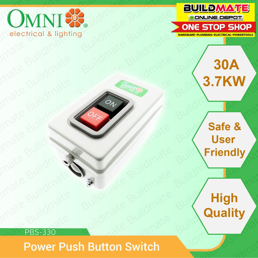 OMNI Power Push Button Switch 30A 3.7KW PBS-330 •BUILDMATE• — Buildmate