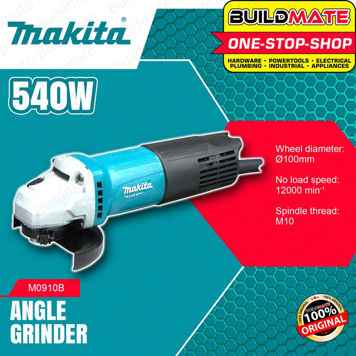 MAKITA Original Angle Grinder 4" with Safety Toggle Back Switch 540W M0910M / M0910B •BUILDMATE•