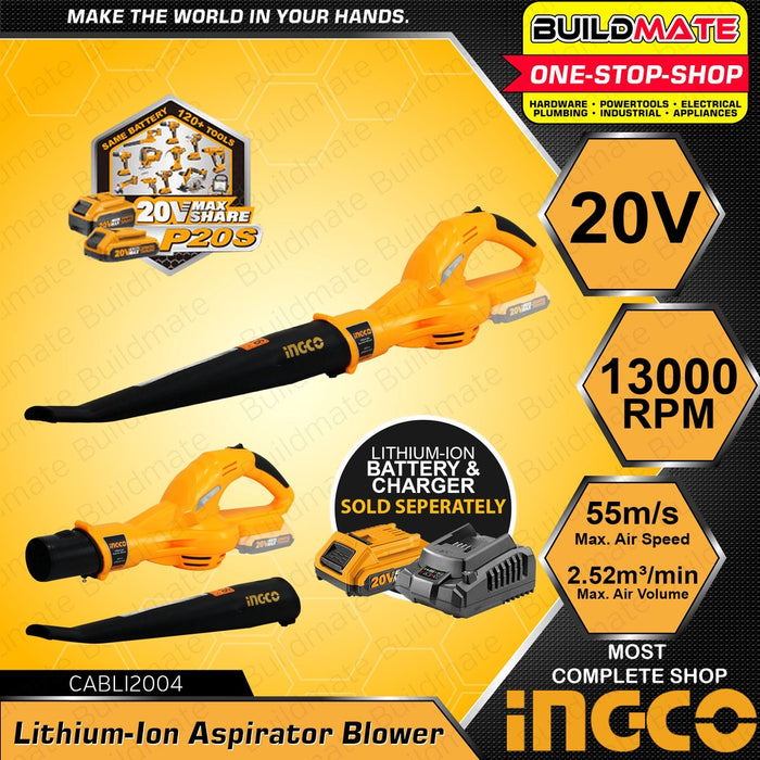 INGCO Cordless Wireless Lithium Ion Li-Ion Aspirator Leaf Air Dog CPU Computer Blower CABLI2004 IPT