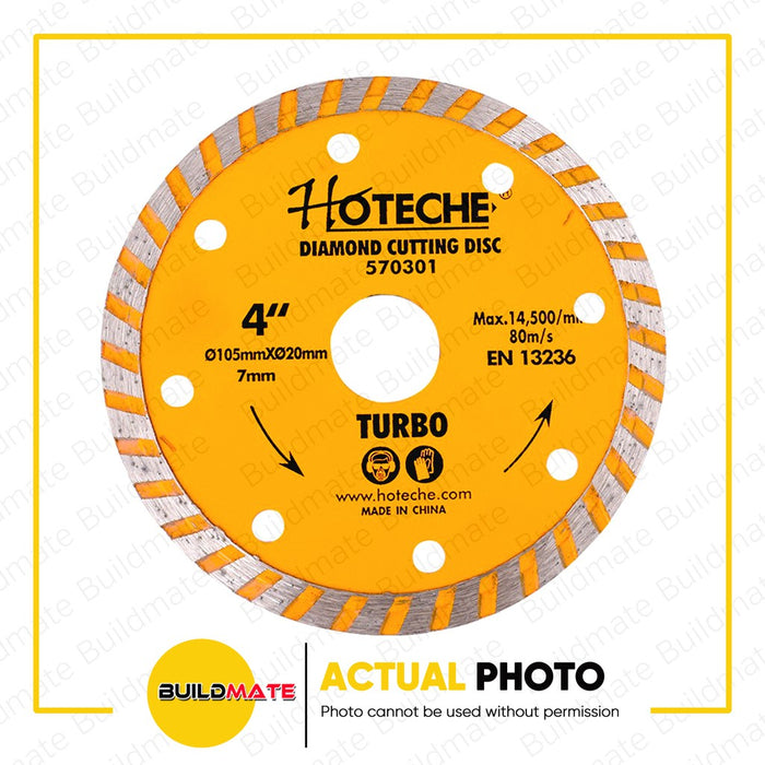 HOTECHE Diamond Cutting Disc 4" Turbo Type 570301 •BUILDMATE•
