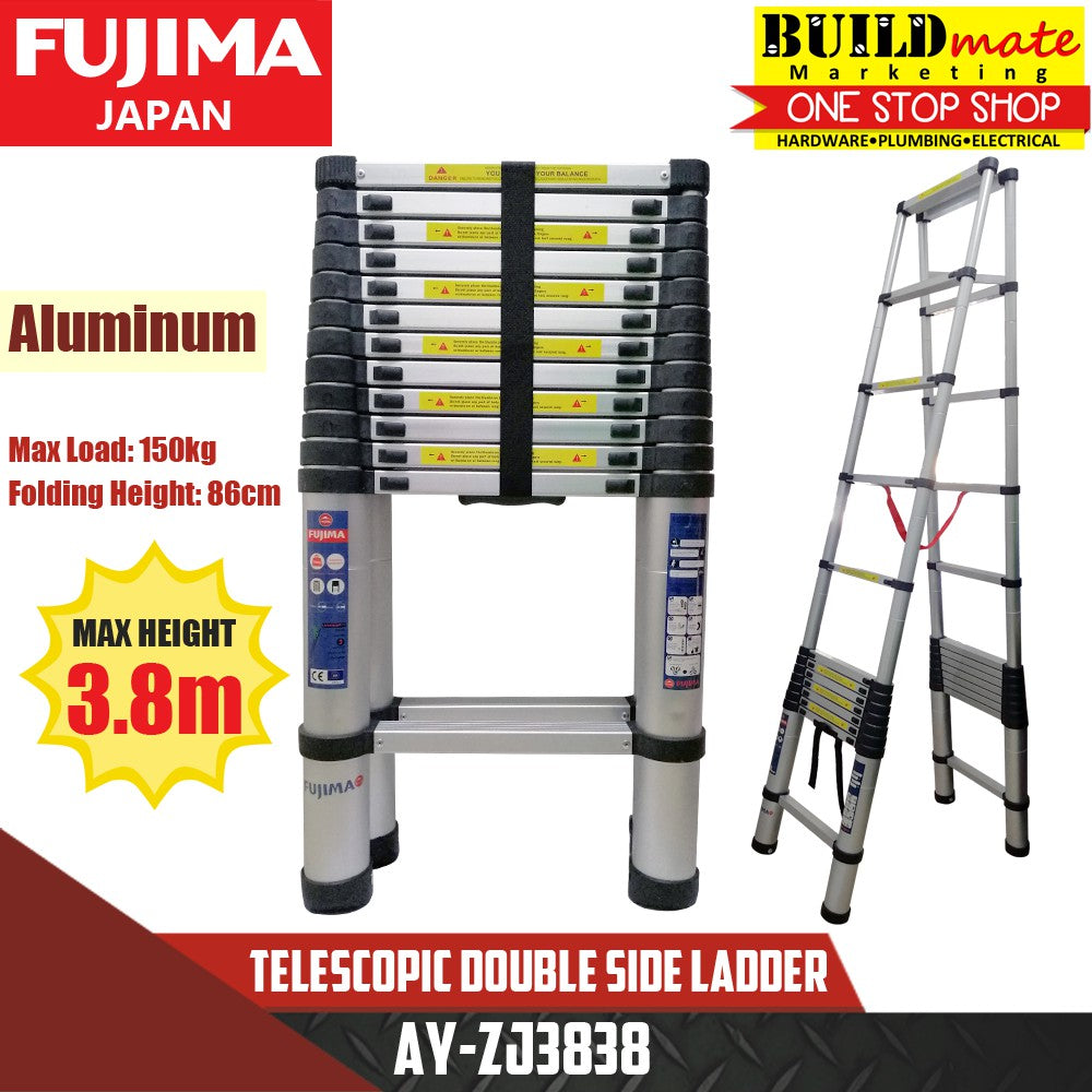 Fujima Telescopic Double Side Ladder Aluminum AY-ZJ3838 •BUILDMATE ...