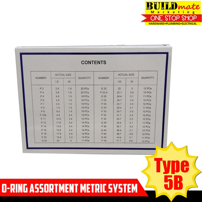 O-Ring Assortment Kit Metric System Type 5B