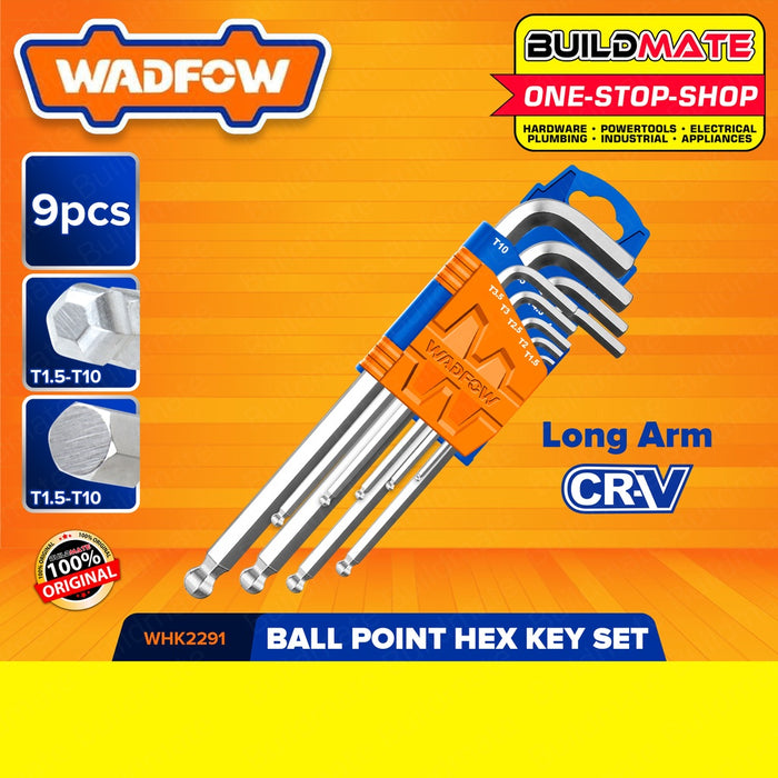 WADFOW 9PCS/SET Ball Point Hex Key Long Arm | Extra Long Arm [SOLD PER SET] WHK2291 | WHK2292 WHT