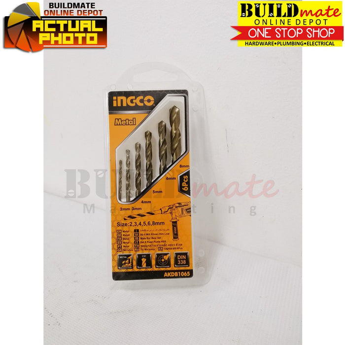 INGCO Twist Drill Bits 6PCS/SET Cobalt HSS for Metal Cutting Drilling Bits AKDB1065 •BUILDMATE• IHT