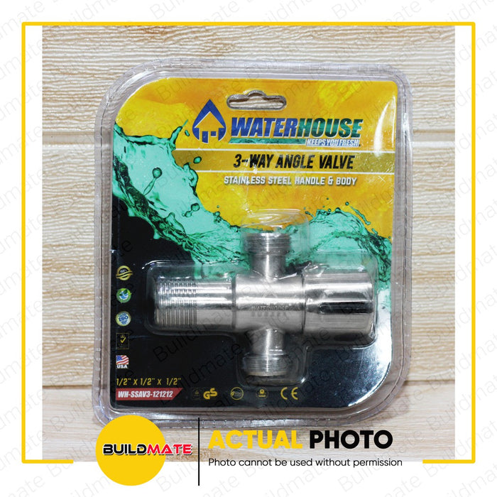 WATERHOUSE Stainless 3 Way Angle Valve Heavy Duty 1/2" x 1/2" x 1/2" SSAV3-1212 •BUILDMATE• PHWH