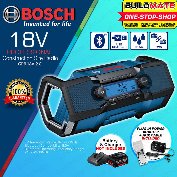 BOSCH Professional Power Radio Box GPB 18V-2C 06014A3000 100% ORIGINAL —  Buildmate