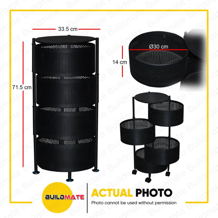 YUMEHOME 4 Layer Organizer Rack Trolley Shelf with Wheels CSR-4 •BUILDMATE•