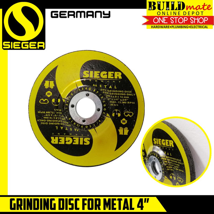 SIEGER Germany Grinding Disc for Metal 4" •BUILDMATE•