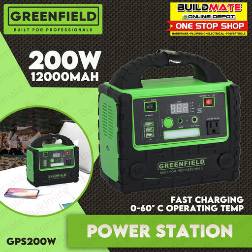 GREENFIELD Portable Power Station Inverter Supply Bank Generator 200W GPS200W •BUILDMATE•