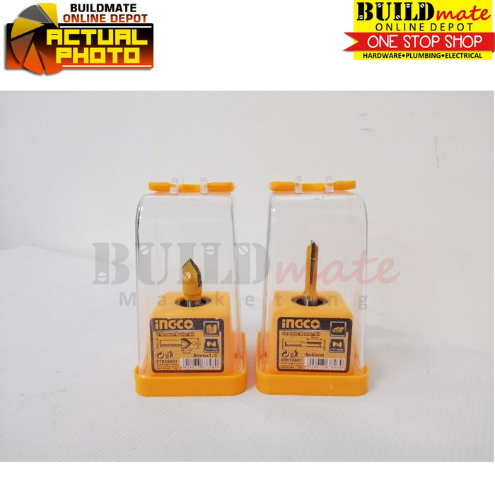 INGCO Router Bit Straight | 90°V-groove Tungsten Carbide Tip 8mm Shank ...