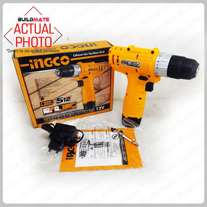 INGCO | HOYOMA Lithium Ion Cordless Drill 12V CD12V-2 | CDLI1241 •BUILDMATE• ICPT