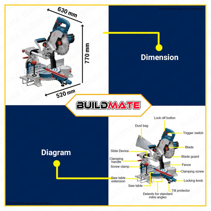 [SUPER SALE] BOSCH Professional Cordless Lithium Ion Li-Ion Compound Miter Saw 18V GCM 18V-216 0601B410K0 BLC