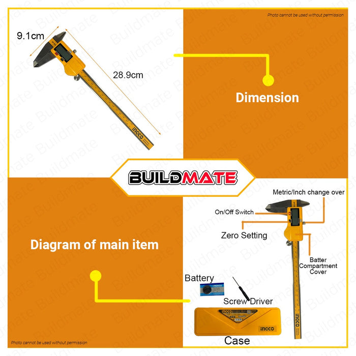 INGCO Digital Caliper 200mm HDCD28200 •BUILDMATE• IHT