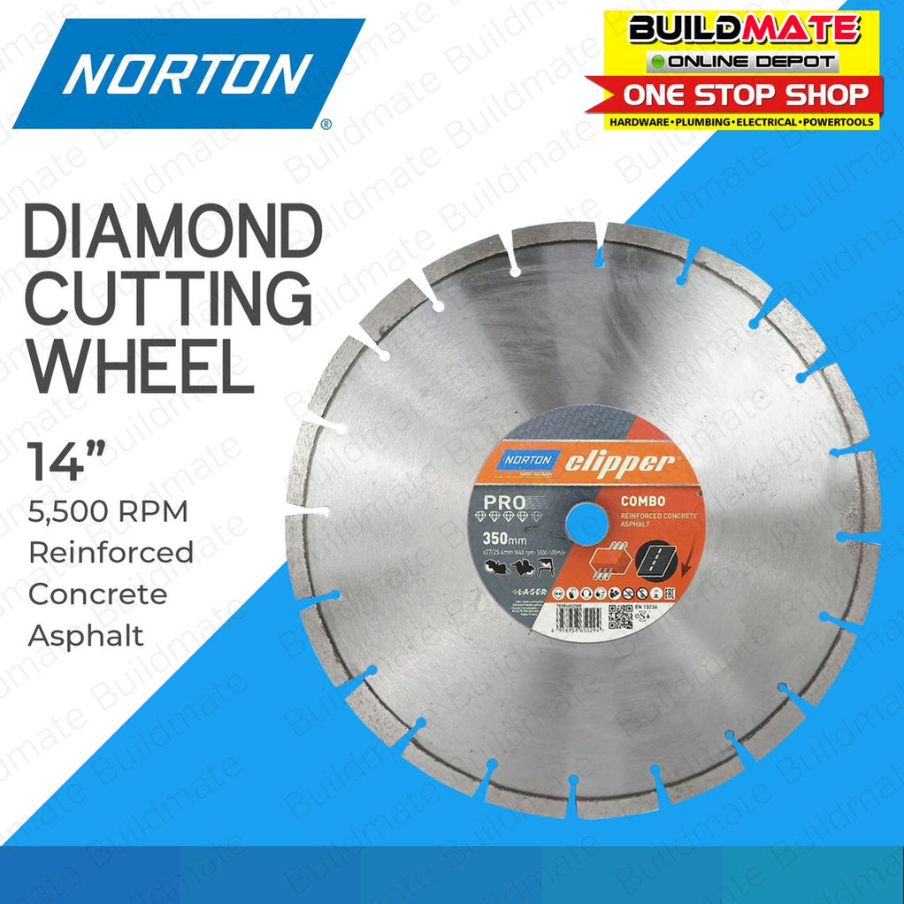 NORTON Diamond Cutting Wheel Disc Clipper Pro Combo 350mm 14