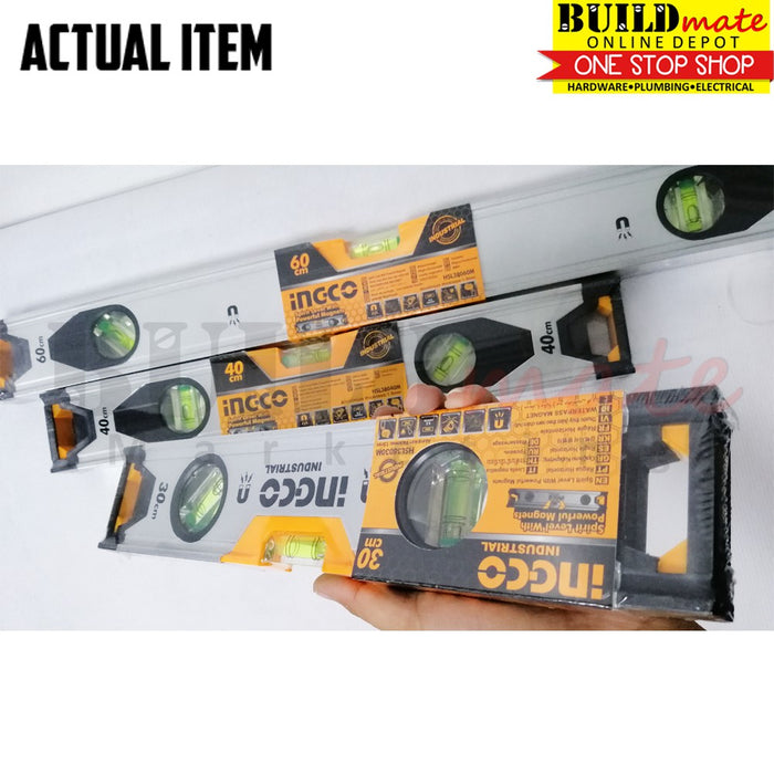INGCO Spirit Bubble Level Double Side Milled w/ Powerful Magnets 30cm | 40cm | 60cm •BUILDMATE• IHT