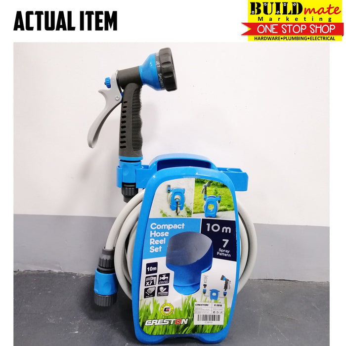 CRESTON Wall Mount Compact Garden Hose Reel Set 10m C-3810