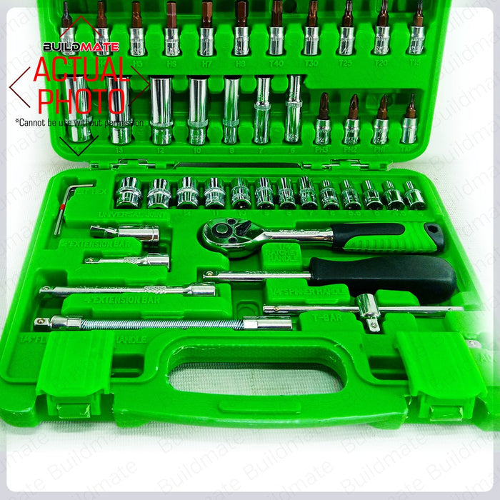 HOYOMA 53PCS Deep Socket Set 1/4" Inch Drive Ratchet Socket Wrench Set HT-DS1453 •BUILDMATE• HYMA