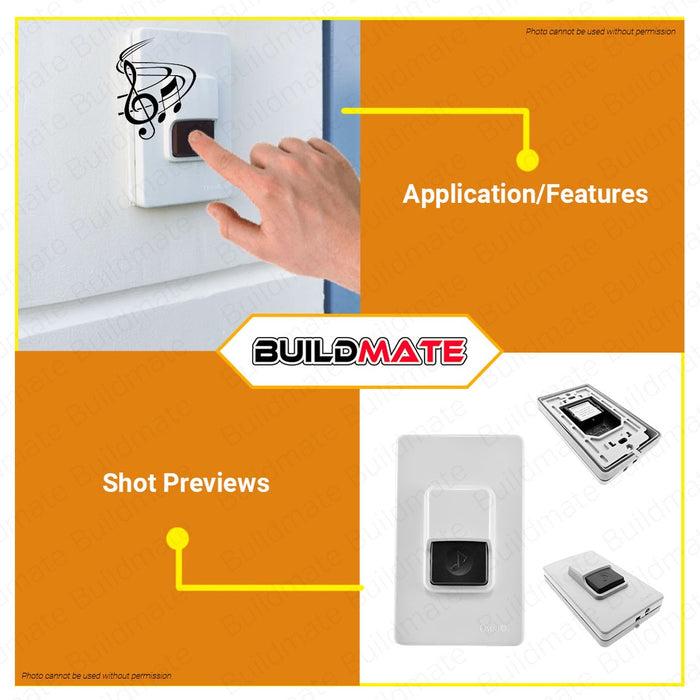 OMNI Weatherproof Door Bell Switch Doorbell WPB-603 •BUILDMATE•