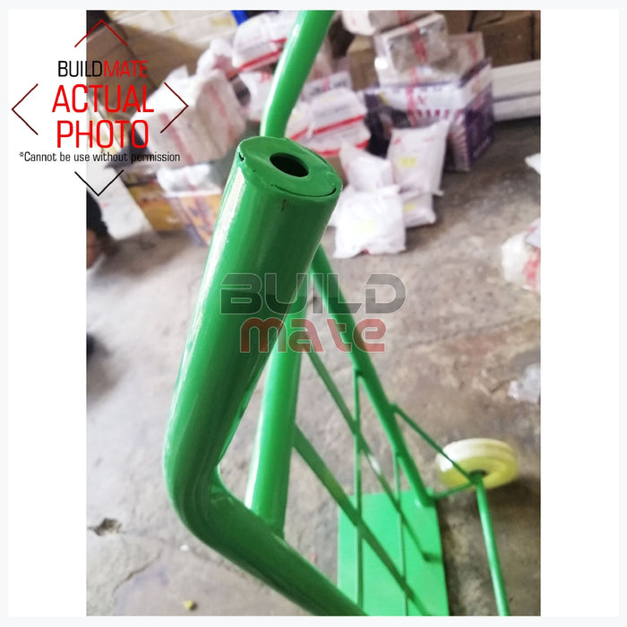 Hand Push Cart Trolley Green 6" Wheels •BUILDMATE•