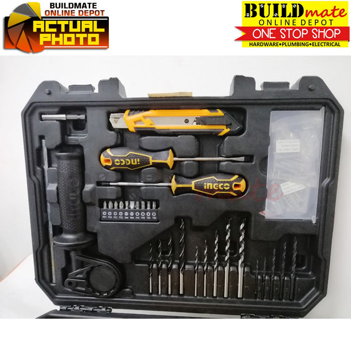 [COMBO] INGCO DIY TOOLKIT Impact Drill 115PCS HKTHP11151 & Angle Grinder 750W AG750282 +FREE •BUILDMATE• IPT