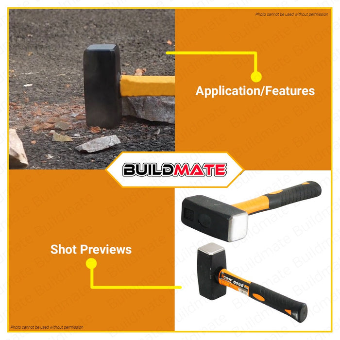 Hoteche Stoning Hammer Fiberglass Handle 1500g HTC-210404 •BUILDMATE•