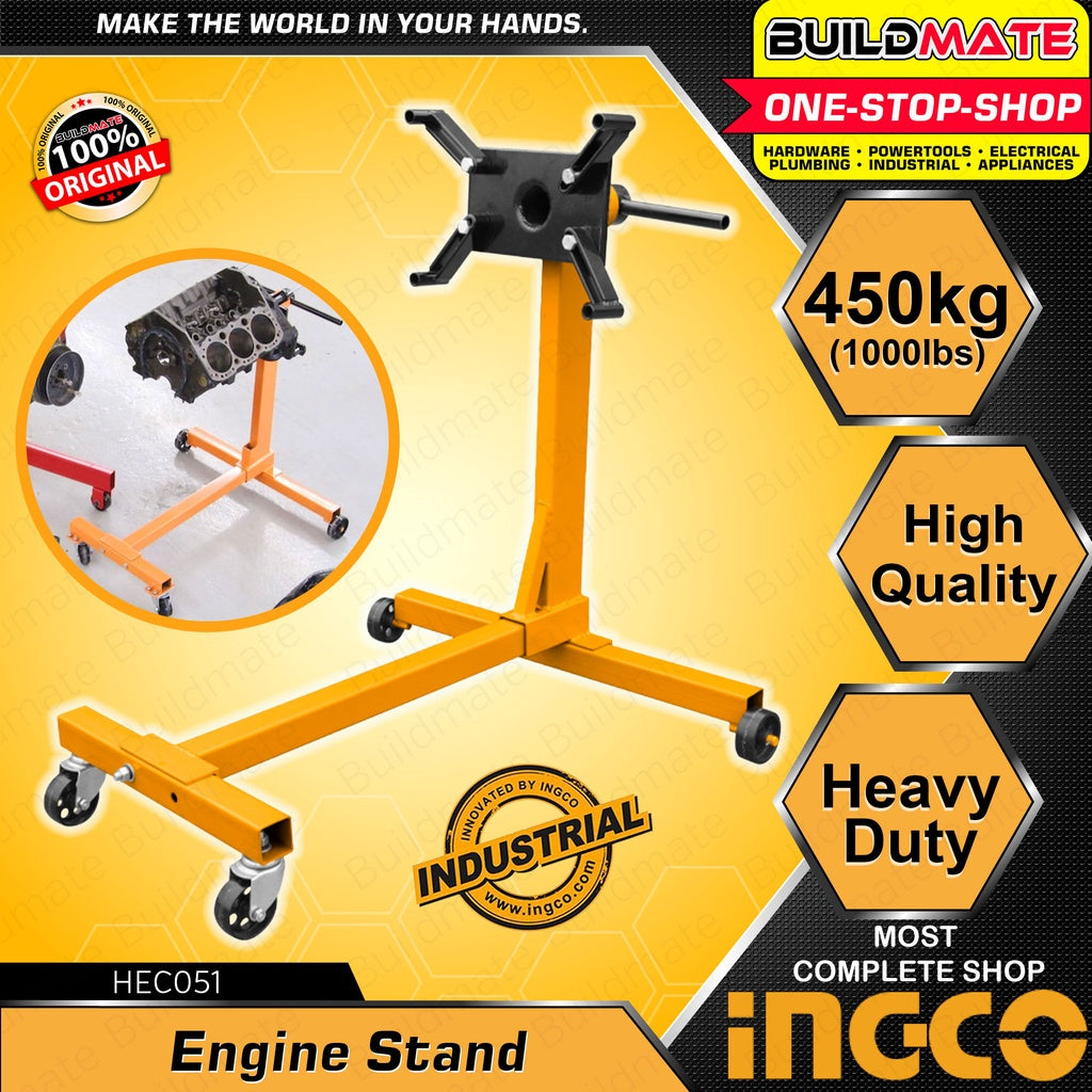 INGCO Engine Stand 450kg 1000LBS Steel 360 Degree Rotating Wheeled Eng ...
